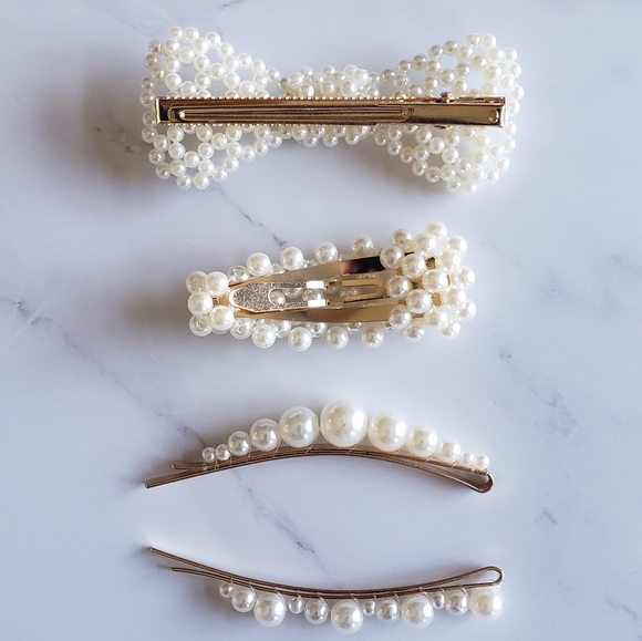 Pearl Hair Clip Set - Picture 3 of 7